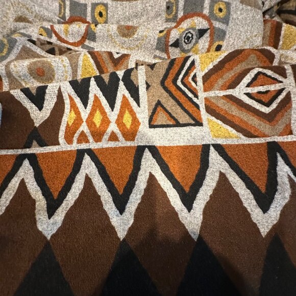 Orange Fashion Village Geometric Print Long Sleeve Tunic Top S/M - Picture 12 of 12